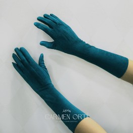 GUANTES LARGOS AZUL PETRÓLEO