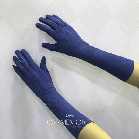 GUANTES LARGOS AZUL MARINO